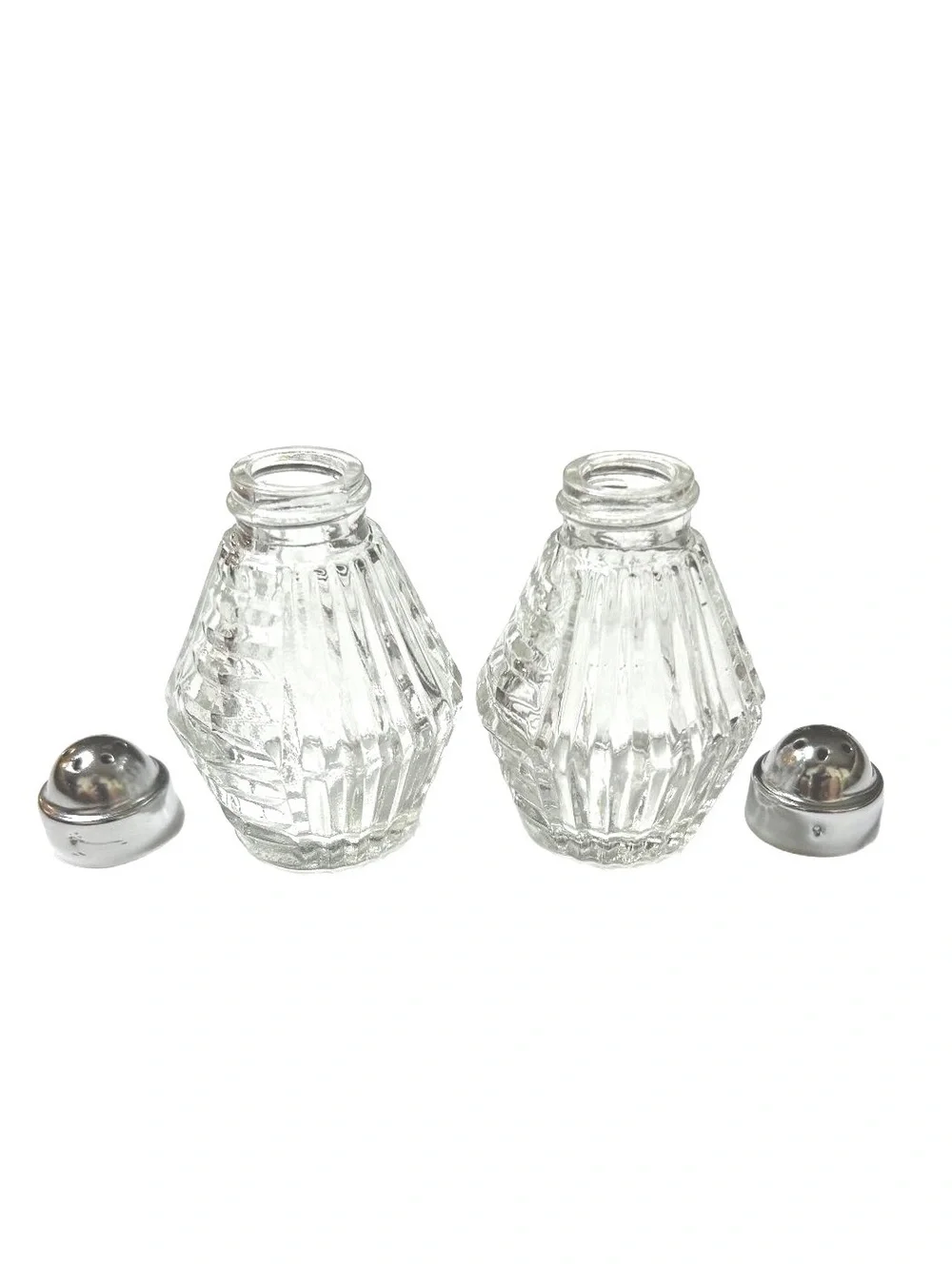 Anchor Hocking Art Deco glass salt and pepper shakers